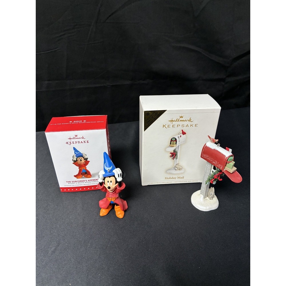 Hallmark Keepsake Disney Ornaments Sorcerer's Apprentice Mickey & Holiday Mail